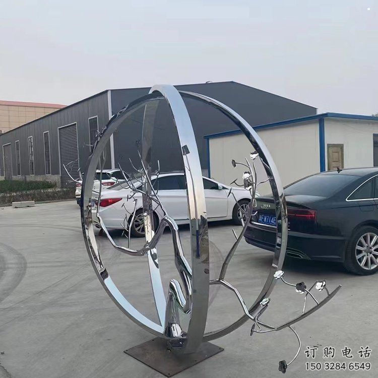 圓環(huán)樹雕塑指用，景觀雕塑，不銹鋼圓環(huán)樹雕塑點擊