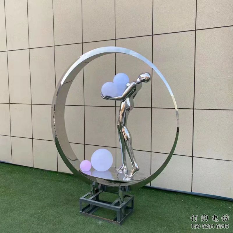圓環(huán)雕塑生產(chǎn)商，舞者雕塑制作，圓環(huán)舞者雕塑供應(yīng)商