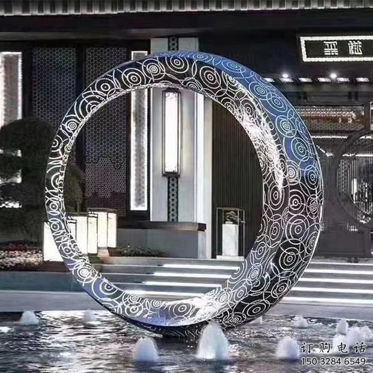 圓環(huán)雕塑標(biāo)準(zhǔn)，景觀雕塑，不銹鋼圓圈雕塑廠家提供