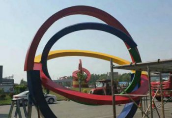 廣場雙環(huán)雕塑批發(fā)，廣場系列，不銹鋼雙環(huán)雕塑定價