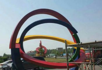 雙環(huán)雕塑制造，歐式風格，不銹鋼雙環(huán)雕塑廠家定價