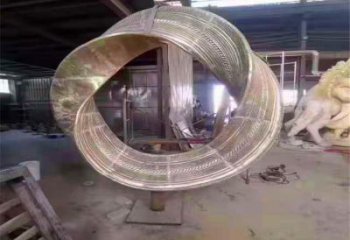 雙環(huán)雕塑供需，標(biāo)識雕塑，不銹鋼雙環(huán)雕塑制造商