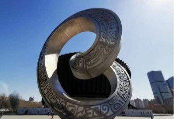 雙環(huán)雕塑提供，美陳雕塑，不銹鋼雙環(huán)雕塑承接