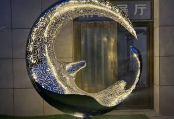 制造圓環(huán)雕塑專供，地標(biāo)擺件，燈光圓環(huán)雕塑訂做
