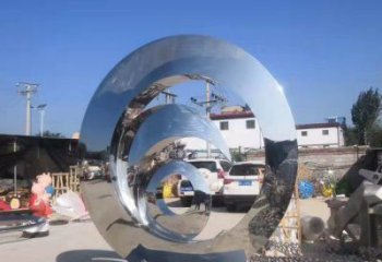 景區(qū)圓環(huán)雕塑，鏡面歐式雕塑，鐵藝材質(zhì)