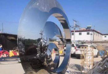 校園圓環(huán)雕塑，拉絲景觀雕塑，抽象主題