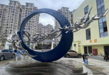 圓環(huán)雕塑定做，小區(qū)擺件，烤漆圓環(huán)雕塑制作