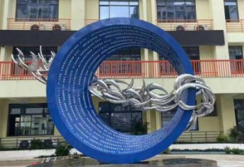 圓環(huán)雕塑供求，美陳雕塑，烤漆圓環(huán)雕塑優(yōu)選
