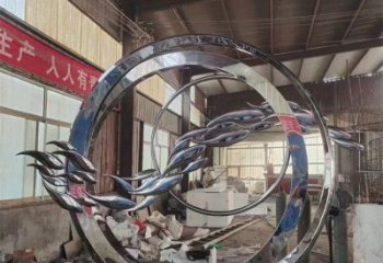 圓環(huán)雕塑觀賞型，廣場系列，民俗烤漆圓環(huán)雕塑優(yōu)選