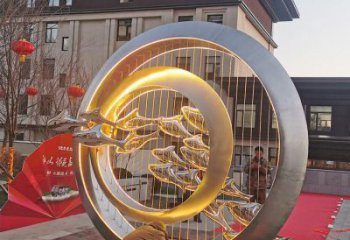 圓環(huán)雕塑精品，景觀概念，烤漆圓環(huán)雕塑通用