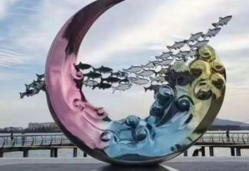 圓環(huán)雕塑制作，村標概念，烤漆圓環(huán)雕塑專供
