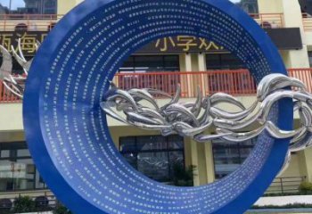 制造圓環(huán)雕塑供需，鋼管組合，烤漆圓環(huán)雕塑供應(yīng)