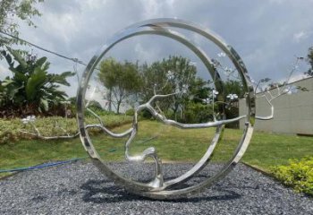 圓環(huán)樹雕塑承接，鍛造工藝，不銹鋼圓環(huán)樹雕塑訂做