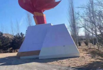 戶外火把雕塑訂做，多彩藝術(shù)，不銹鋼火把雕塑制造