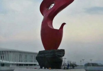 火炬雕塑供應(yīng)，花園小品，現(xiàn)代不銹鋼火炬雕塑展品