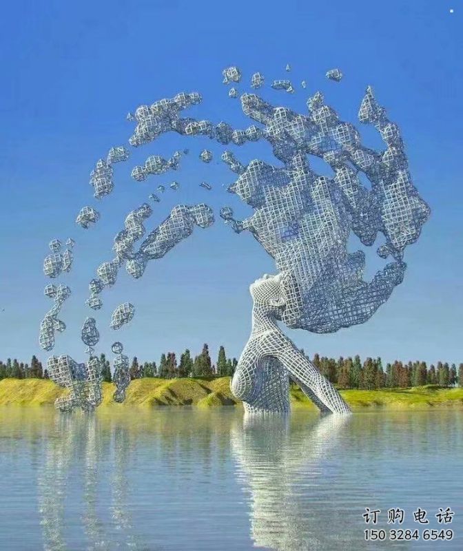 抽象鏤空人物雕塑展品，小區(qū)雕塑，鐵藝人物雕塑制作精選