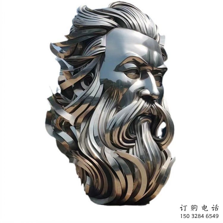 白鋼人頭像雕塑供需，標(biāo)識(shí)雕塑，鏡面西方人雕塑制造商