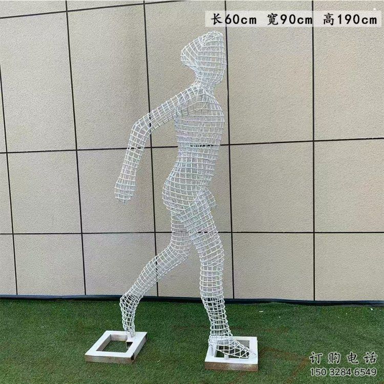鏤空體育雕塑展品，室外軟裝，鐵藝人物雕塑訂做