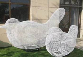 鏤空鳥雕塑觀賞型，街景小品，鐵藝小鳥雕塑廠家常用