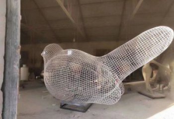 鏤空鳥雕塑批發(fā)，拉絲工藝，鐵藝小鳥雕塑承接