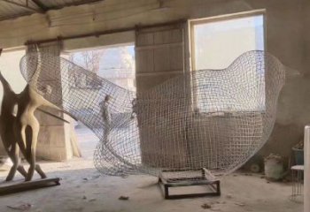制造鏤空鳥雕塑，地標(biāo)擺件，烤漆鐵藝小鳥雕塑精選