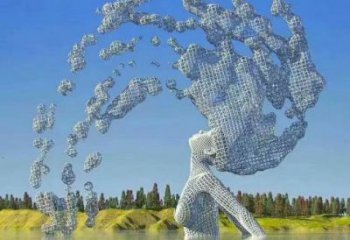 抽象鏤空人物雕塑展品，小區(qū)雕塑，鐵藝人物雕塑制作精選