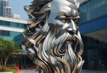 白鋼人頭像雕塑制造，歐式風(fēng)格，鏡面人頭像雕塑廠家供給