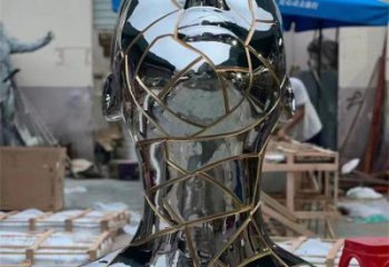 白鋼人頭像雕塑制造商，鋼管組合，鏡面人頭像雕塑優(yōu)選