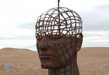 鏤空人頭像雕塑通用，陸地?cái)[件，鐵藝人頭像雕塑點(diǎn)擊