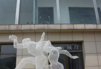 金屬鏤空體育雕塑通用，城市雕塑，鐵藝人物雕塑指用