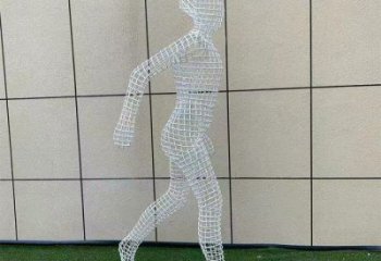 鏤空體育雕塑展品，室外軟裝，鐵藝人物雕塑訂做