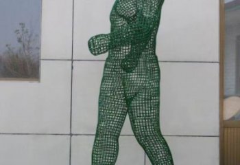 鏤空體育人物雕塑優(yōu)價(jià)，鋼管組合，鐵藝運(yùn)動(dòng)員雕塑廠家