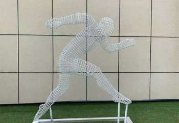 鏤空體育雕塑制作，村標(biāo)概念，運(yùn)動(dòng)員鐵藝人物雕塑專供