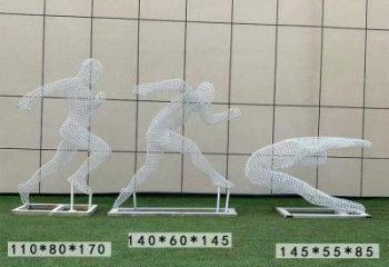 鏤空運(yùn)動(dòng)員雕塑供需，鋼管組合，鐵藝人物雕塑制作
