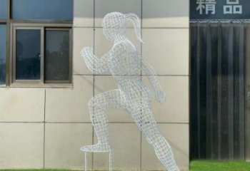 鏤空運(yùn)動(dòng)員雕塑通用，陸地?cái)[件，編織人物雕塑制作優(yōu)選