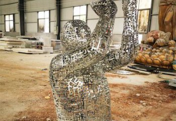 鏤空人物雕塑訂做，城市雕塑，鐵藝字母人物雕塑精品