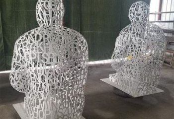 鏤空人物雕塑供給，景區(qū)雕塑，鐵藝字母人物雕塑供求