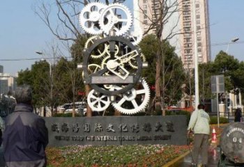 車輪雕塑制造，酒店擺件，文化景觀車輪雕塑選定