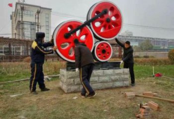 地產(chǎn)車輪雕塑定做，城區(qū)小品，景觀車輪雕塑定價