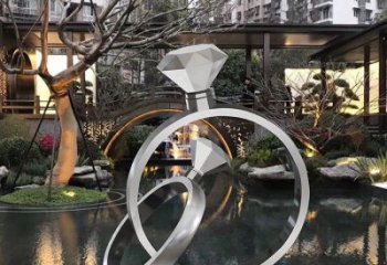 制造鉆戒雕塑定價(jià)，地標(biāo)擺件，烤漆鉆戒雕塑精選
