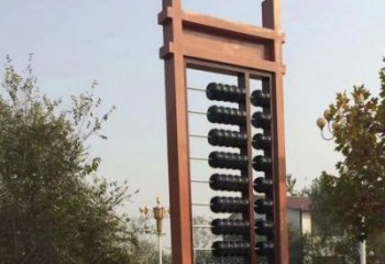 街頭算盤(pán)雕塑