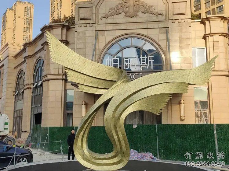 鳥翅雕塑服務商，景觀雕塑，不銹鋼鳥翅雕塑訂做