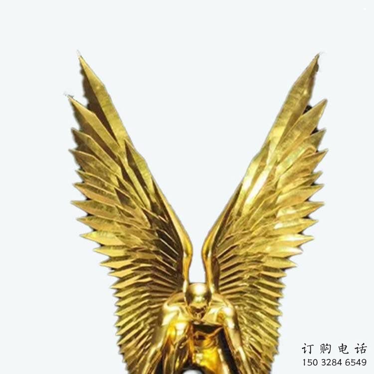 制造鳥(niǎo)翅雕塑定價(jià)，地標(biāo)擺件，烤漆不銹鋼鳥(niǎo)翅雕塑精選