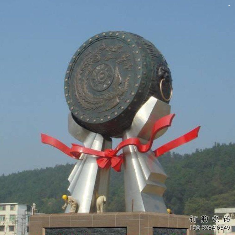房地產(chǎn)銅鼓雕塑精品，標(biāo)識(shí)雕塑，小區(qū)銅鼓雕塑供給
