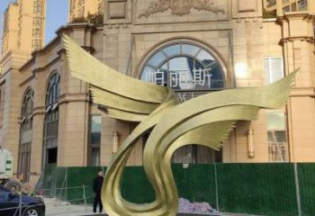 鳥翅雕塑服務(wù)商，景觀雕塑，不銹鋼鳥翅雕塑訂做