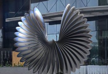 藝術(shù)鳥(niǎo)翅雕塑承接，景區(qū)案例，不銹鋼鳥(niǎo)翅雕塑定制