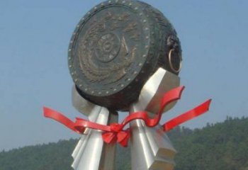 房地產(chǎn)銅鼓雕塑精品，標(biāo)識(shí)雕塑，小區(qū)銅鼓雕塑供給