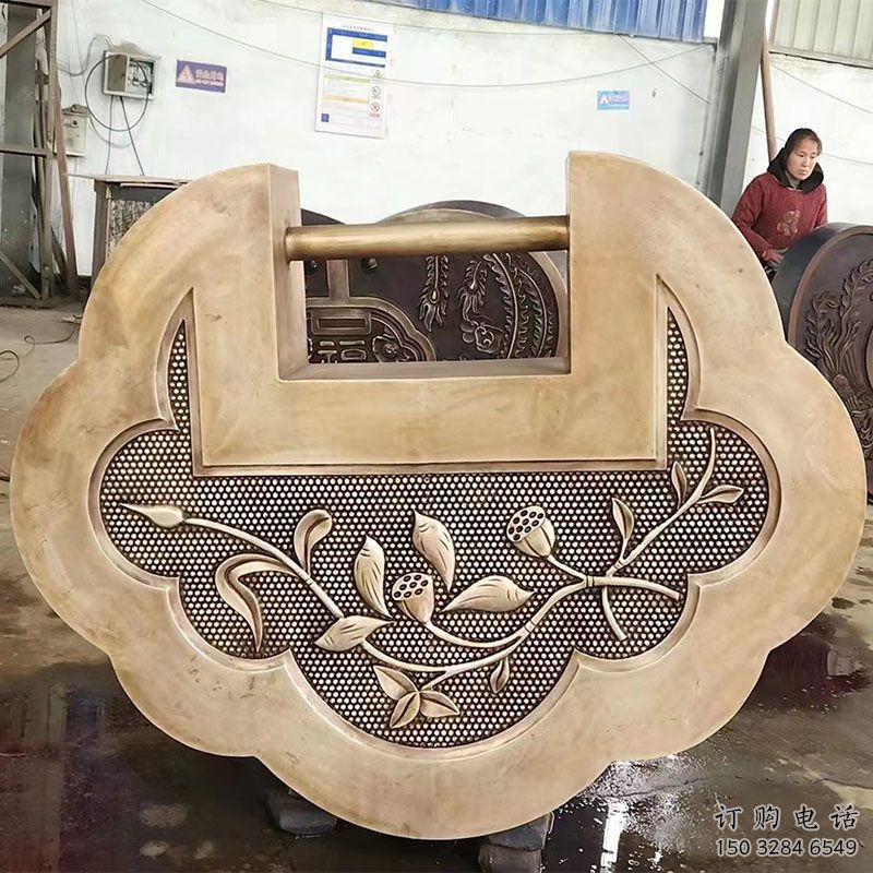 企業(yè)銅鎖子雕塑優(yōu)價，村標(biāo)概念，銅鎖子雕塑精品
