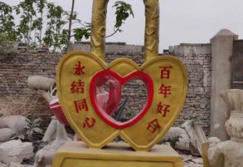 景觀同心鎖雕塑專供，園林裝飾，建筑鎖子雕塑批發(fā)