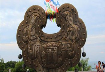 同心鎖雕塑訂做，景區(qū)雕塑，烤漆鎖子雕塑定價(jià)